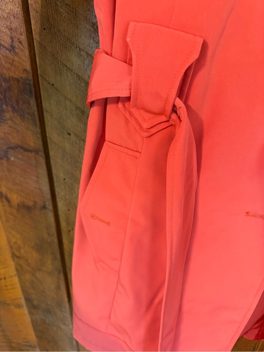 Liz Claiborne XL NWT Belted Trench Coat Hooded Rain Jacket Coastal Preppy - Picture 4 of 15